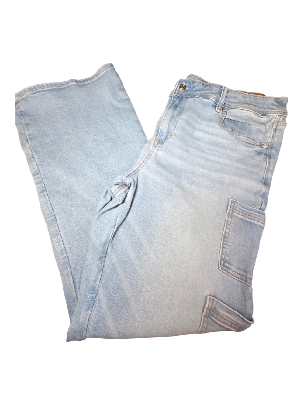 American Eagle Ne(x)t Level Stretch Cargo Jeans Light Wash EUC Size 18